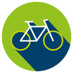 Key visual for everyday mobility sector. Shows a bicycle in front of green background.