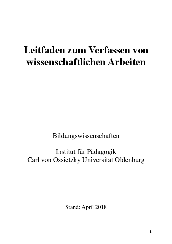 Verfassen wissenschaftlicher Arbeiten