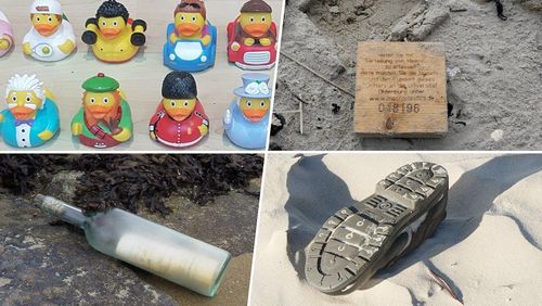 Halfen der Meereswissenschaft schon bei der Aufklärung von Meeresströmungen: Badeentchen, Holzdrifter, Flaschenposten und Turnschuhe [Fotos: S. Riexinger, ICBM].