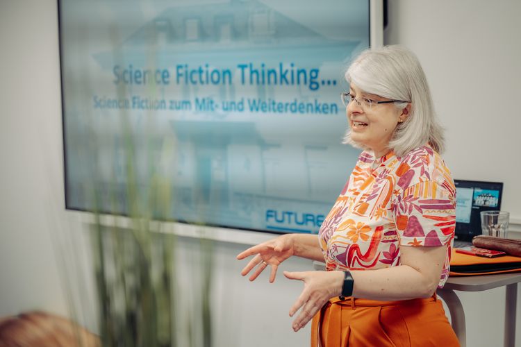Klaudia Seibel leitete den Workshop für Studierende. 