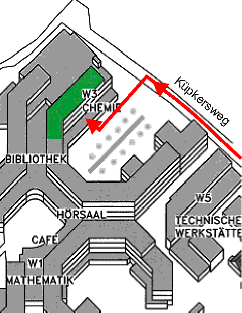 Schematic: Driving direction for deliveries via Küpkerswegg