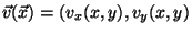 $v_x(x,y)=x; \- v_y(x,y)=y$