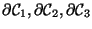 $\partial{\cal C}_{{1}}, \partial{\cal C}_{{2}},
\partial{\cal C}_{{3}}$