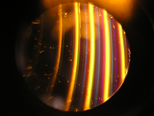 Foto vom Interferenzbild eines improvisierten Fabry Perot Interferometers.