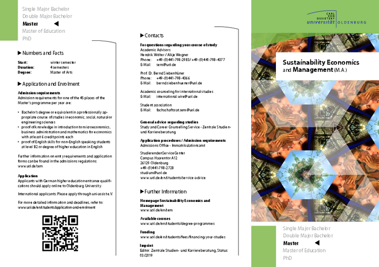 Flyer Sustainability Economics and Management English (2019)