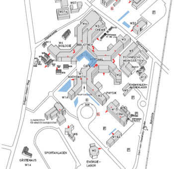 Lageplan Campus Haarentor mit eingezeichneten Fahrradparkplätzen