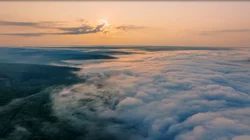 landscape view above the clouds