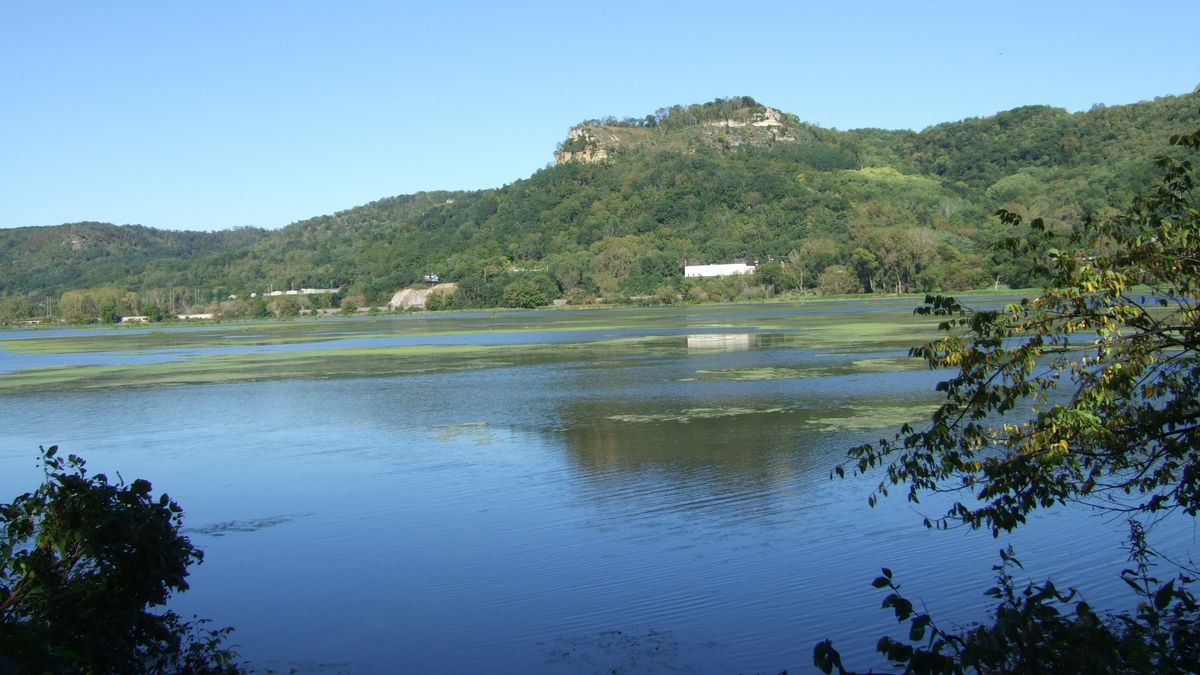 Blick auf einen Bluff vom Myrick Park nahe des Campus