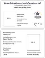 Assistenzhund-Ausweis