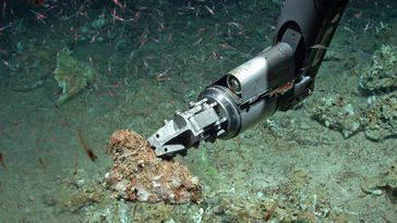 A probe collecting a sample of the Ocean Floor in the Gulf of Mexico. 