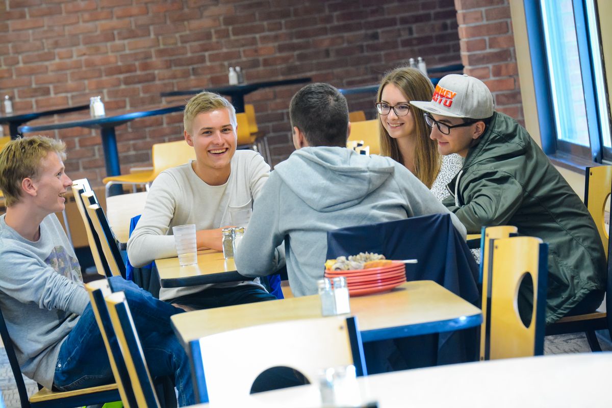 Students in the dining hall