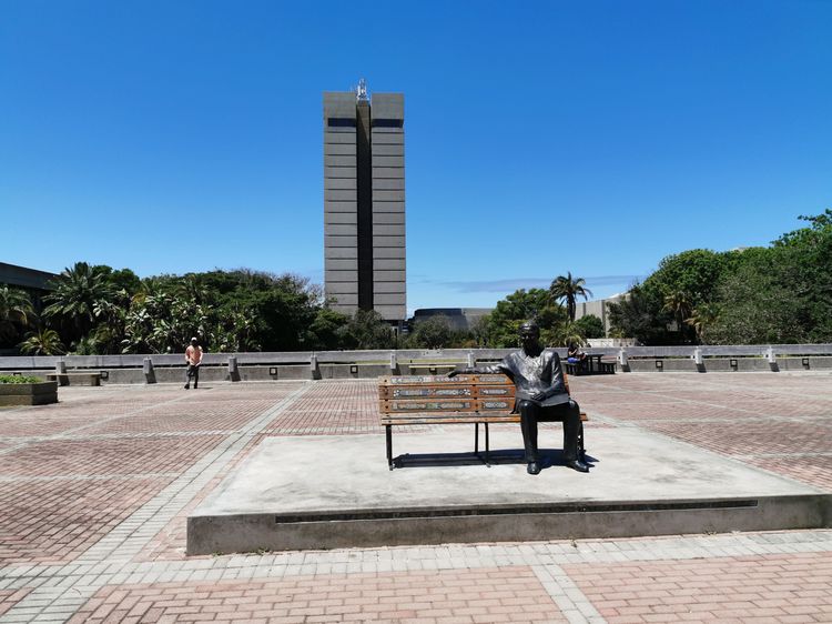 Mandela monument on the campus at Nelson Mandela University