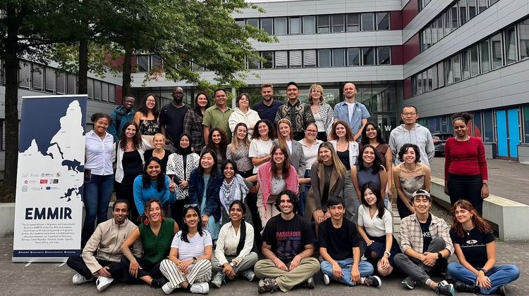 A group of EMMIR students on the University of Oldenburg campus.