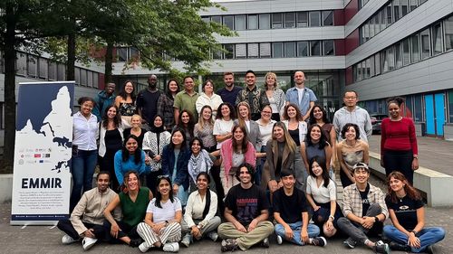 A group of EMMIR students on the University of Oldenburg campus.