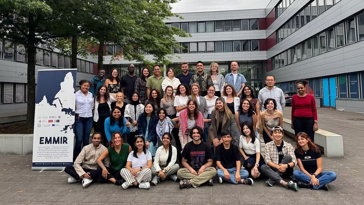 A group of EMMIR students on the University of Oldenburg campus.