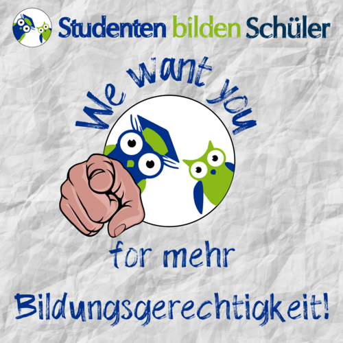 Werbeaufruf: We want you for mehr Bildungsgerechtigkeit!