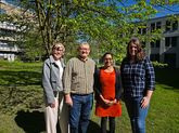 Prof Judy Peter and Leolyn Jackson with two employees from the Centre for Transformation and Sustainable Futures