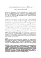 Erfahrungsbericht University of Gothenburg (anonym, Sommersemester 2026)