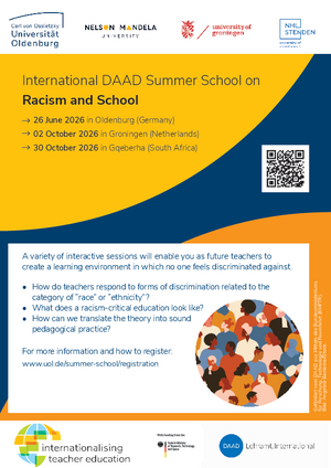 Poster zur International DAAD Summer School zum Thema "Racism and School"