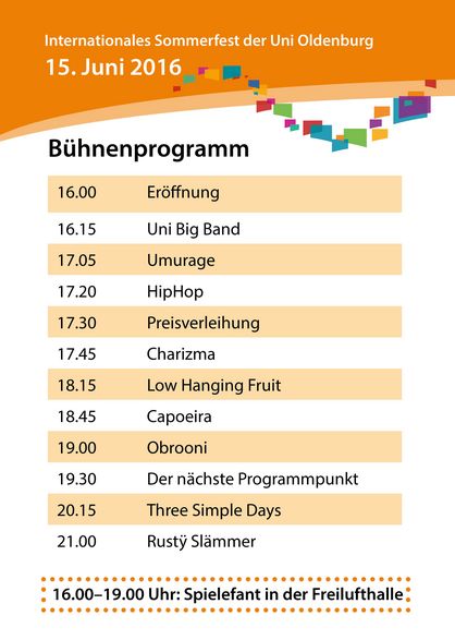 Programm Internationales Sommerfest 2016