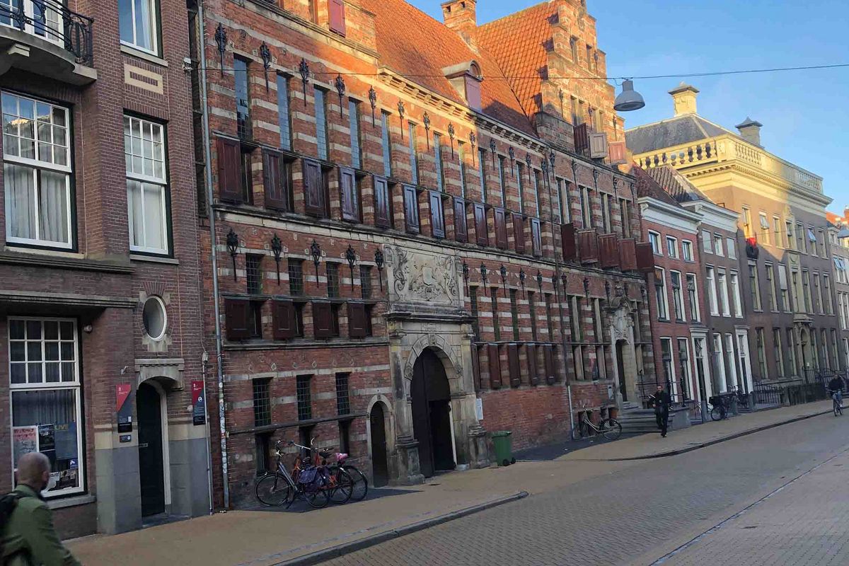 Houses and university building in Groningen