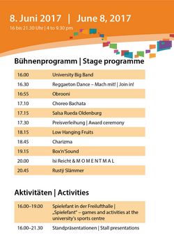 Programm Internationales Sommerfest 2017