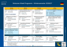 Programm der Welcome Week im Wintersemester 2026/27 an der Uni Oldenburg