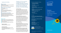 Flyer with the degree programmes for international students for the academic year 2026 / 2027