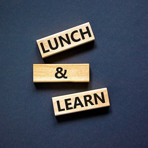Bild mit Schrift: Lunch and Learn
