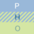Ein Quadrat verteilt in drei Flächen: Oberer Teil ist blau mit der Buchstabe P, unterer Teil ist grün mit der Buchstabe O. Dazwischen steht der mittlere, blau-grün-schattierte Fläche mit der Buchstabe H