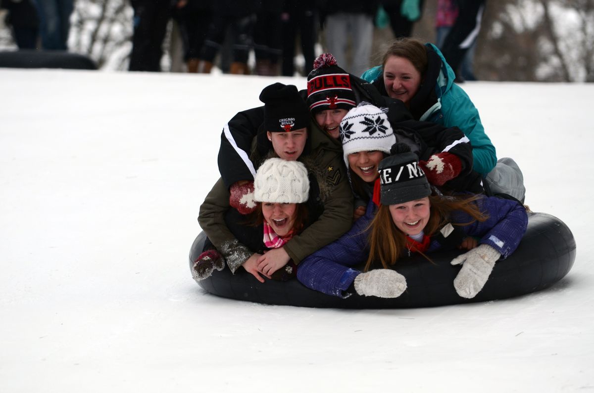 Students in the snow