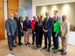 (from left.): Dr Denver Webb, Roman Behrens, Prof Judy Peter, Prof Pamela Maseko, Prof Dr Katharina Al-Shamery, Prof Sibongile Muthwa, Prof Dr Ralph Bruder, Jenka Schmidt, Prof Dr Karsten Speck, Prof Azwinndini Muronga