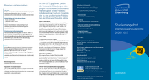 Flyer mit dem Studienangebot für internationale Studierende für das Studienjahr 2026 / 2027