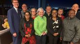 Gruppenbild mit Oldenburgs Botschafter für die NMU, Prof. Karsten Speck (links), der Vizepräsidentin für Akademische Karrierewege, Chancengleichheit und Internationales, Prof. Katharina Al-Shamery (Bildmitte), der DVC: Learning and Teaching, Dr. Muki Moeng (Bildmitte), dem DVC: Research, Innovation and Internationalisation, Prof. Azwinndini Muronga (rechts) sowie weiteren Teilnehmenden