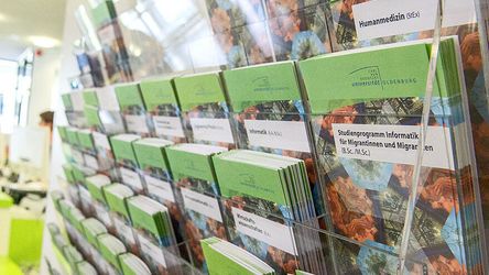 Flyerwand im Studierenden Service Center