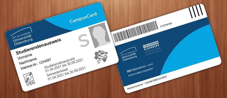 CampusCard Vorder- und Rückseite