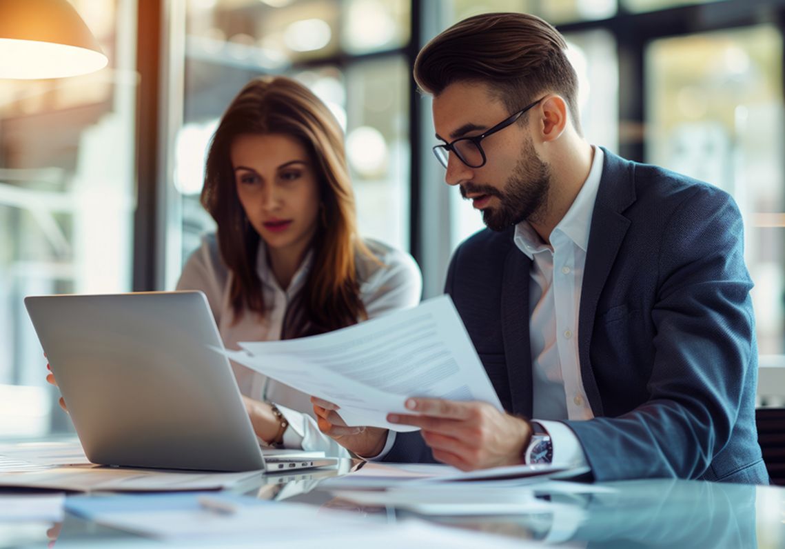 business, laptop, businesswoman, people, computer, businessman, office, woman, meeting, working, team, teamwork, group, couple, businesspeople, work, smiling, sitting, talking, communication, desk, executive, internet, manager, two