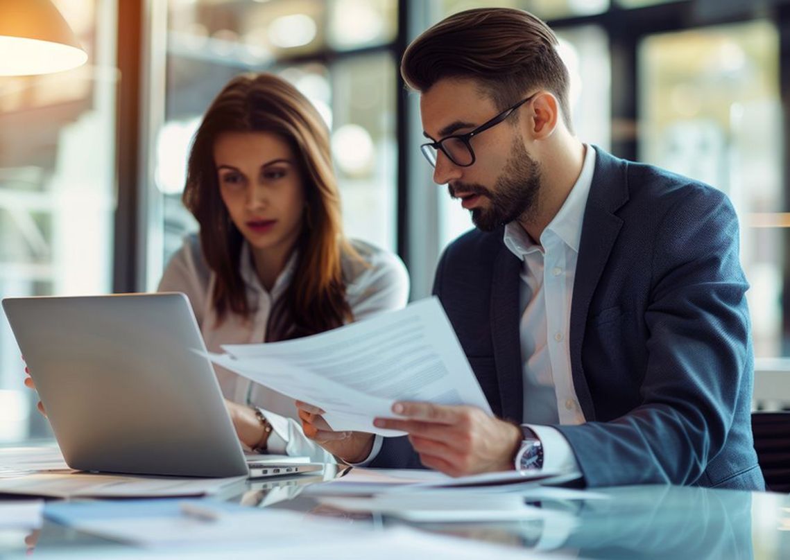 business, laptop, businesswoman, people, computer, businessman, office, woman, meeting, working, team, teamwork, group, couple, businesspeople, work, smiling, sitting, talking, communication, desk, executive, internet, manager, two