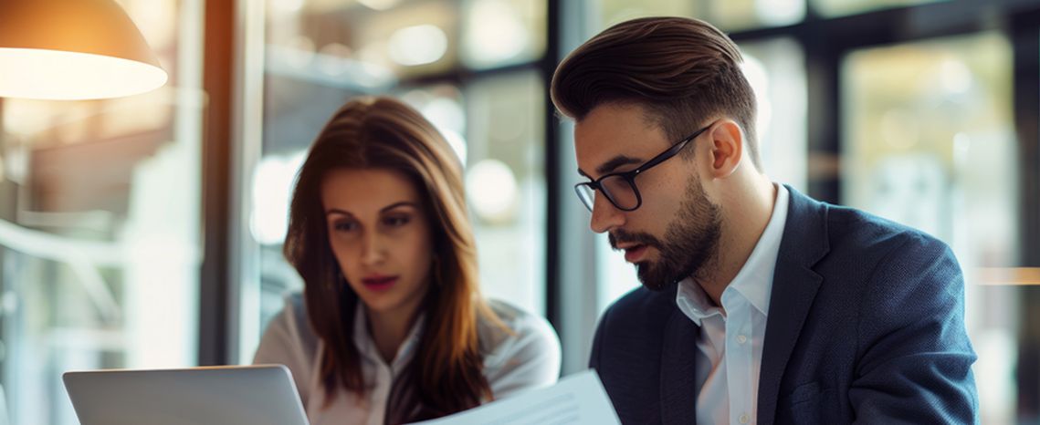 business, laptop, businesswoman, people, computer, businessman, office, woman, meeting, working, team, teamwork, group, couple, businesspeople, work, smiling, sitting, talking, communication, desk, executive, internet, manager, two