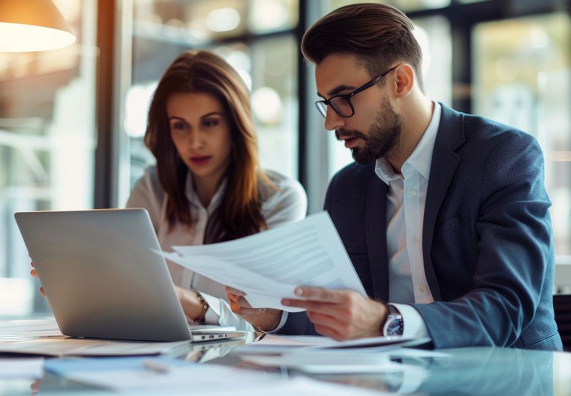 business, laptop, businesswoman, people, computer, businessman, office, woman, meeting, working, team, teamwork, group, couple, businesspeople, work, smiling, sitting, talking, communication, desk, executive, internet, manager, two