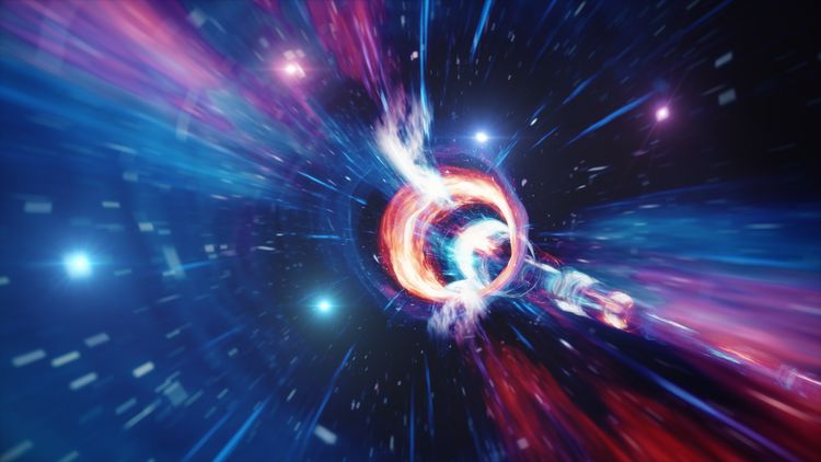 Artistic illustration of a wormhole.