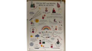 Plakat in der IGS Flötenteich mit aufbauendem, motivierendem Text