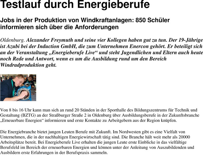 05. Maerz 2010 Kreiszeitung Wesermarsch