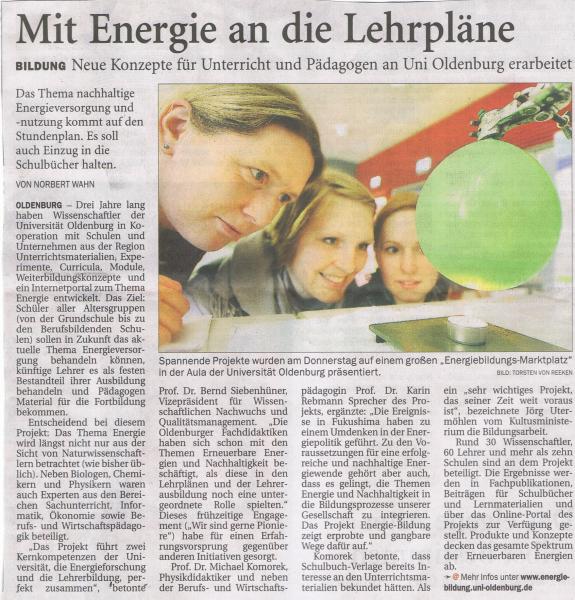 14. Oktober 2011 Nordwest Zeitung