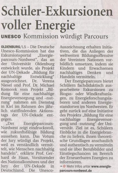 28. September 2011 Nordwest Zeitung