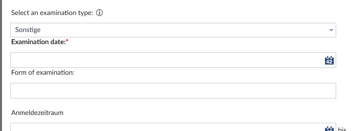 Screenshot UOL StudIP Form of examination Other