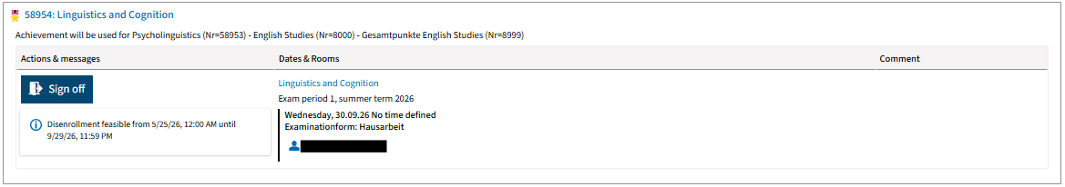 Exam withdrawal Exam withdrawal